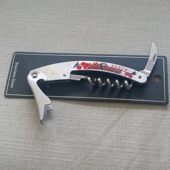 4/$15  Las Vegas Multi Tool Bar Bottle Opener Corkscrew Cherries New - Picture 2 of 6